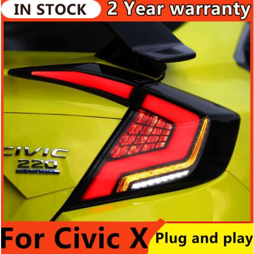 Car Styling for Honda Civic Tail Light 2017-2019 Civic LED Tail Light Rear Lamp DRL LED Dynamic Signal Brake Reverse Accessories