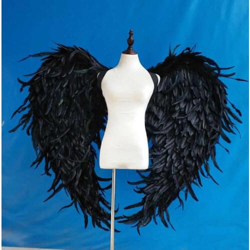 Large Simple fashionable interior decoration Beautiful white black Angel wings Cool shooting props