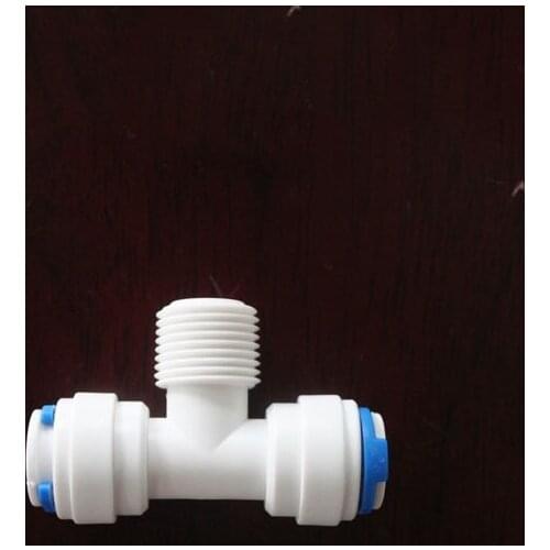 3/8" OD Tube Pushfit 3/8" BSP Male Thread 3/8" OD Tube Quick Fitting Tee Type Connector RO Water Aquarium Water Filter System
