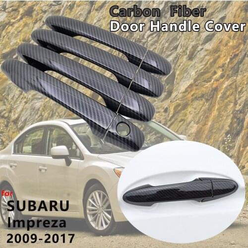 Black Carbon Fiber Door Handle Cover Catch Accessories for Subaru Impreza GJ GP G4 VA 2012 2013 2014 2015 2016 2017 2018 2019