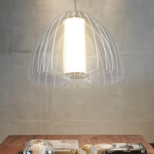 Denmark Design Individual Luxury Transparent Acrylic Pendant Lights Designer Warm Coffee Restaurant Dining Room Bedroom Study