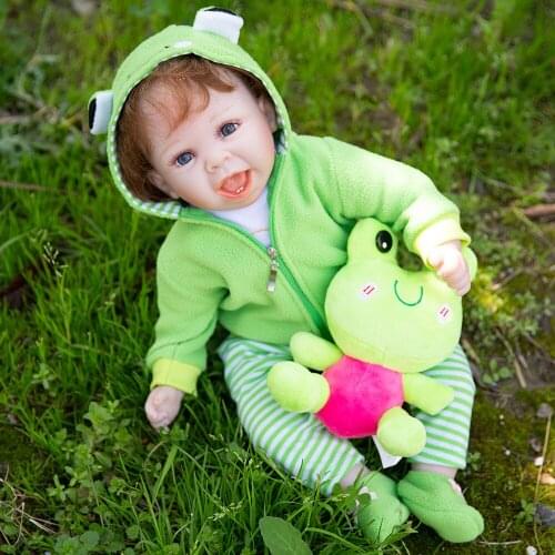 New Happy Smiley Reborn Bab Doll Soft Vinyl Cloth Body Lovely Bebe Reborn Toys For Children Playmate Gift