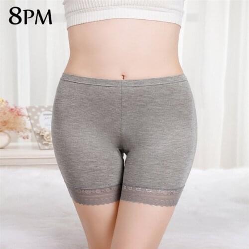 Summer Modal Shorts Plus Size Sleep Bottoms Sexy Lace Anti Chafing Thigh Safety Shorts High Waist Shorts Underwear Skin ouc1053
