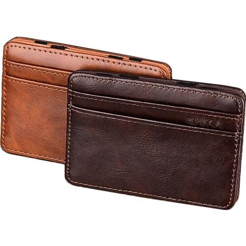 Men Business Small Mini Cash ID Card Holder Slim Wallet Coin Purse Card Case Credit Card Wallet Leather Business Holder