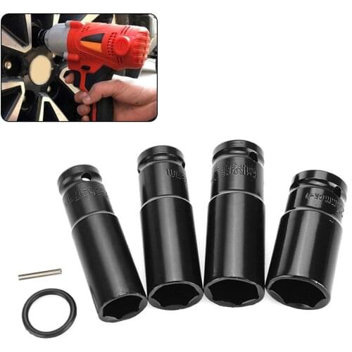 4 Pcs 17-22mm Electric Impact Wrench Hex Socket Head Kit Hardness And Durability Spanner Socket