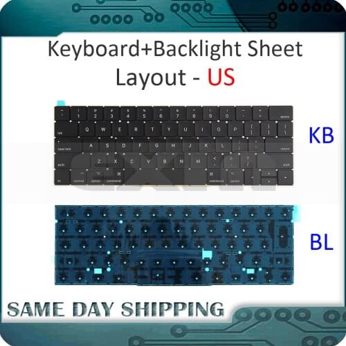 NEW A1706 Keyboard US USA English w/ Backlight Backlit for Macbook Pro Retina 13" A1706 2016 2017 MLH12 MPXV2 EMC3071 EMC3163