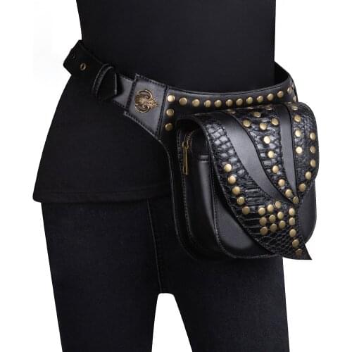 The new 2021 fanny pack lady Steampunk rock motorcycle bag with one-shoulder cross-body bag for women