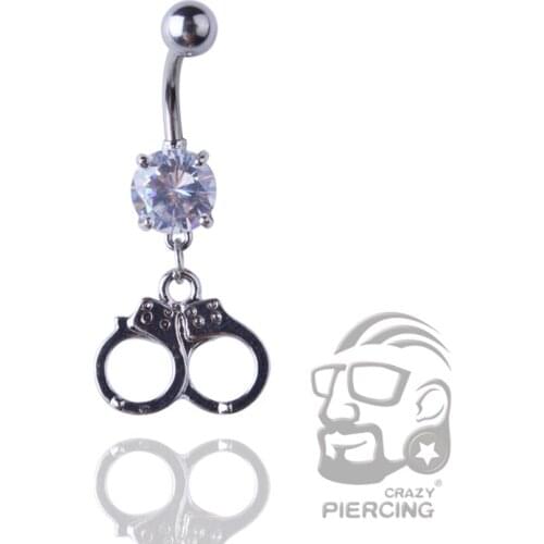 New Women Men Charm Silver Color Lock Stainless Steel Navel Belly Button Ring Body Piercing Orelha Cartilagem Jewelry