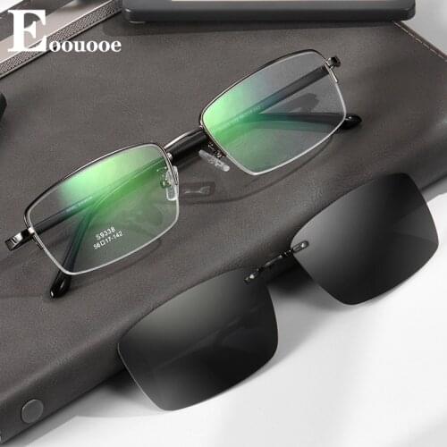 Magnet Polarized Sunglasses Alloy Men Opticas Glasses Fashion Frame A Set Eyewear Prescription Eyeglasses Optician