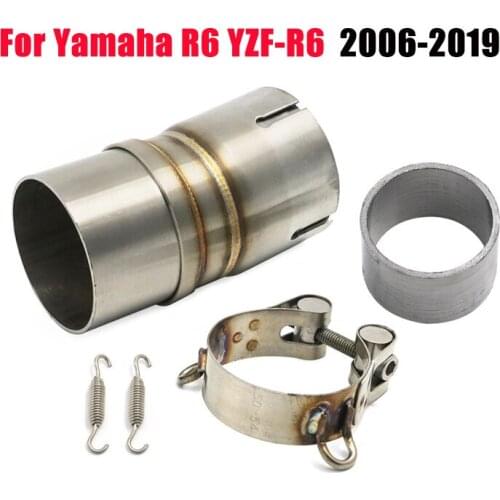 For Yamaha Exhaust Muffler Middle Link Pipe Connecting Muffler Adapter R6 YZFR6 YZF-R6 2006 2007 2008 2009 2010 2011 to 2017-18