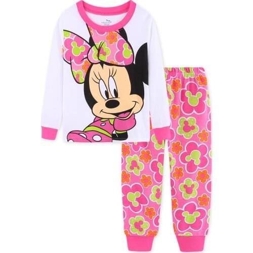 Childrens Clothing Sets Boys Sleepwear Clothes Kids Pajamas Set Baby Girls Cotton Minnie Cartoon Pijamas Spring Autumn Pyjamas