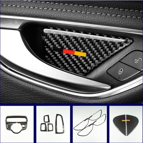 Carbon Fiber Reading Lamp Frame Decoration Sticker Trim For Mercedes Benz C Class W205 GLC X253 Car Door Audio Speaker Circle