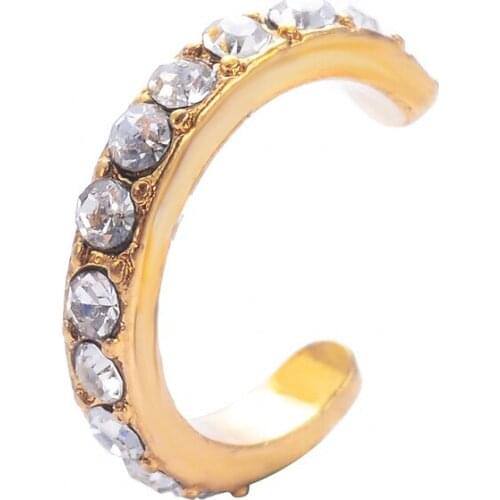 Simple Sweet U-shaped Ear Cuffs Clip Earrings Women Fashion Street Crystal Exquisite Party Statement Earrings Ear Jewelry