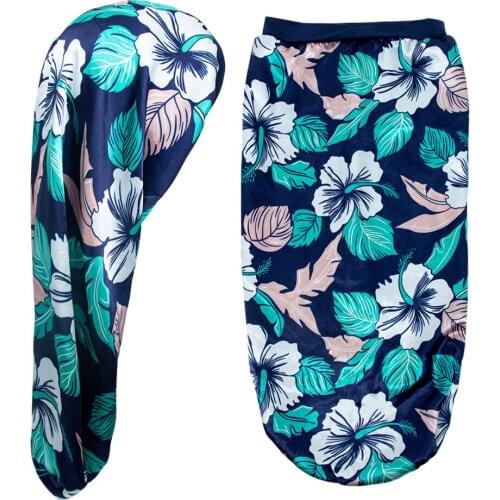 New Elastic Wide Edge Satin Bonnet Long Hair Hat Sleeping Hats Wrap Night Cap Hair Care Bonnet For Women Men Unisex Cap Bonnet