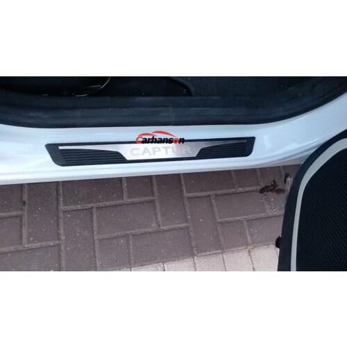 Car Styling For Renault Captur Door Sill Trim Accessories Scuff Plate Door Entry Guards Protectors Auto Sticker 4pcs 2015 2019