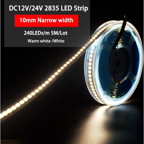 Super Bright LED Tape Lights DC 12V 24V SMD 2835 240LEDs/m 1M 2M 3M 4M 5M Flexible Rope Ribbon LED Strip Warm Cold White Light