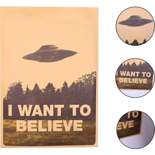 Vintage Classic Movie The Poster I Want To Believe Poster Bar Home Decor Kraft Paper Painting Wall Sticker