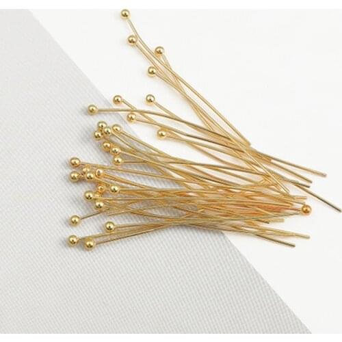 100pcs/lot Gold Metal Ball Head Pins for Diy Jewelry Making Head Pins Supplies 16 20 25 30mm