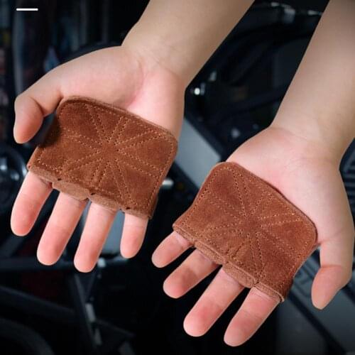 1 Pair Lifting Grips Pads Anti Slip Wear Resistant Skin-friendly Gym Workout Weightlifting Half-Finger Grips Gloves for Gym