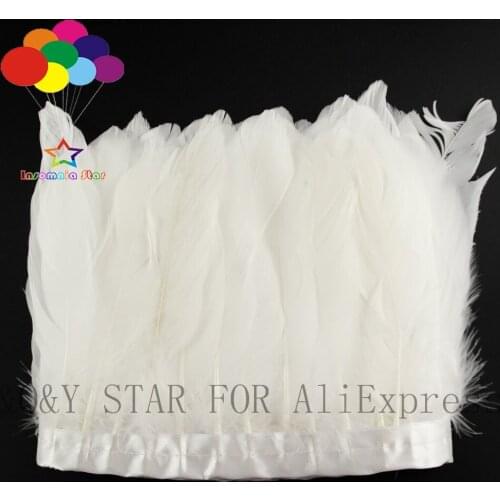 1 pack of natural 15-20CM goose feathers dyed white to make cloth edges DIY decorative clothing accessories craft feathers