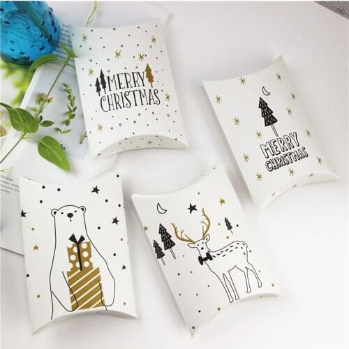 2pcs/pack Merry Christmas Candy Gift Boxes Deer Xmas Tree Packaging Boxes Gift Bag