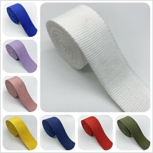 2yards/Lot 38mm Cotton Ribbon Strap Canvas Cotton Webbing Knapsack Strapping Bags Crafts For Belt Bag Dog Accessories