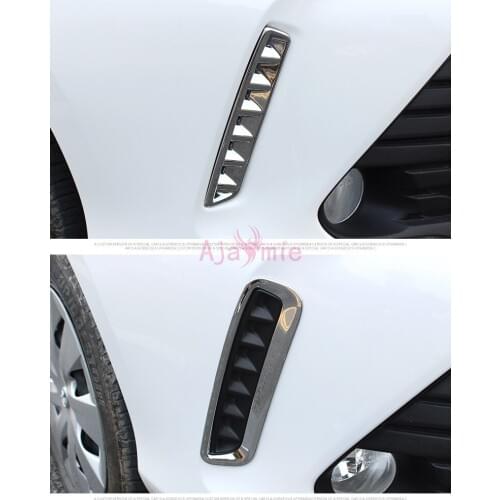 2016 2017 Chrome Car Styling Front Daylight Cover Fog Lamp Overlay Light ABS Panel Bumper For Toyota Vios FS Accessories