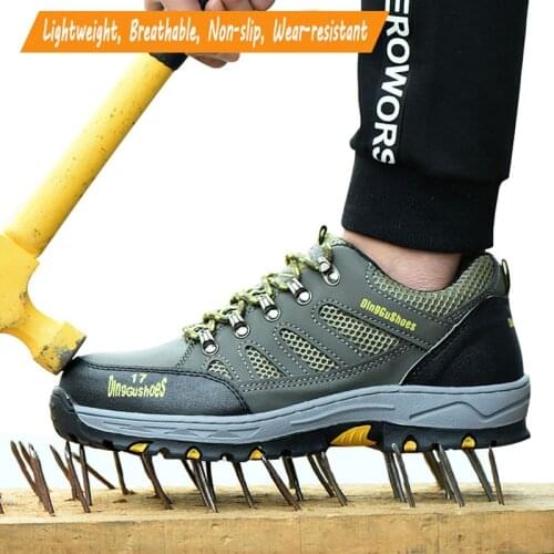 2019 Lightweight Safety Shoes Men Anti-smash Anti-piercing Work Shoes Safe Breathable Deodorant Summer Wear-resistant Site Shoes