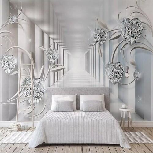 Custom 3D Wallpapers Abstract Space European Pattern Diamond Wall Cloth Office Living Room TV Decoration Mural 3D Wall Wallpaper