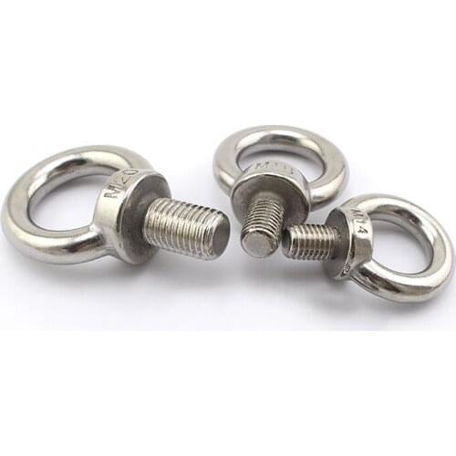50PCS/LOT) M6 DIN580 Eye Bolt 304 Stainless Steel Marine Lifting Eye Screws Ring Loop Hole For Cable Rope Eye Bolt