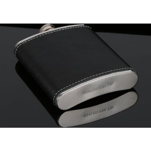 6oz Hip Flasks Leather Whiskey Flagon Leak Proof Stainless Steel Hip Flasks Outdoor Portable Wine Pot LX1814