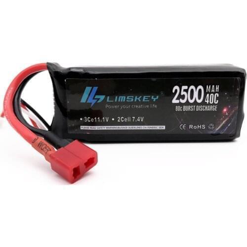 Limskey RC Lipo Battery 2S 7.4V 2500mah 40C Max 80C for Wltoys 12428 12423 1:12 RC Car Spare parts For Syma X8 Battery