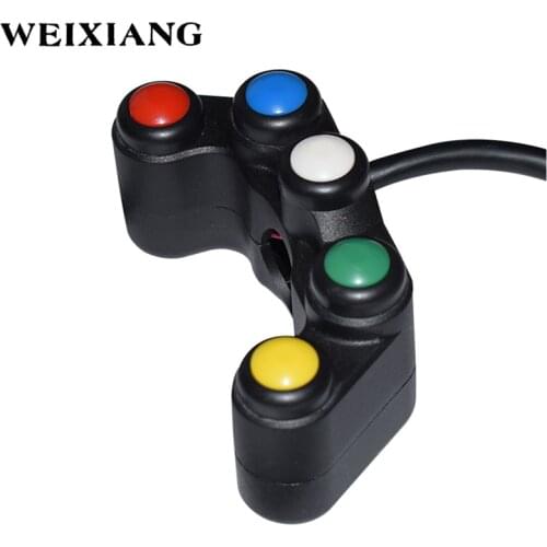 12V Aluminum Motorcycle Switches 7/8" 22mm Handlebar Mount Headlight Turn Signal Fog Lights Horn ON OFF Start Kill Switch