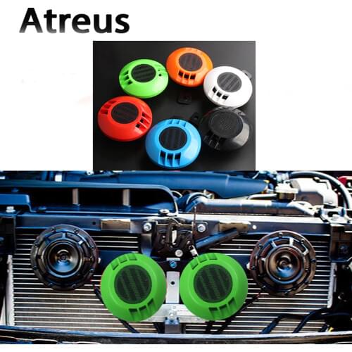 Atreus 2pcs Car styling Sticker Electric Loud Blast Tone Horn For Mitsubishi ASX Suzuki Subaru Acura Jeep Renegade Fiat Hyundai
