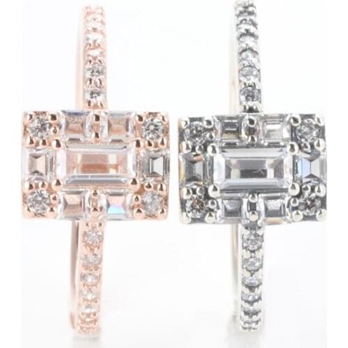 Bewill Authentic S925 Silver Valentines Day ice sculpture crystal icicle ring With Crystal Original Jewelry