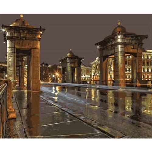 Diy Stad Landschap Room Wall Art Ingelijste Olieverf Voor Volwassenen Home Decoratie 50x40cm Paint By NumberTraditional Classic