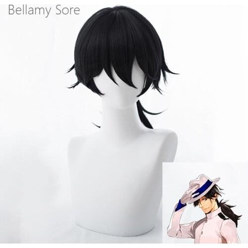 Fate Grand Order FGO Ryouma Sakamoto Black Cosplay hair wigs+Wig cap