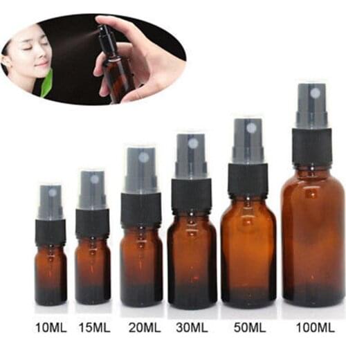 10/15/20/30/50/100ML Empty Amber Glass Bottle Essential Oil Mist Spray Container Elegant and refillable bottle, perfect for