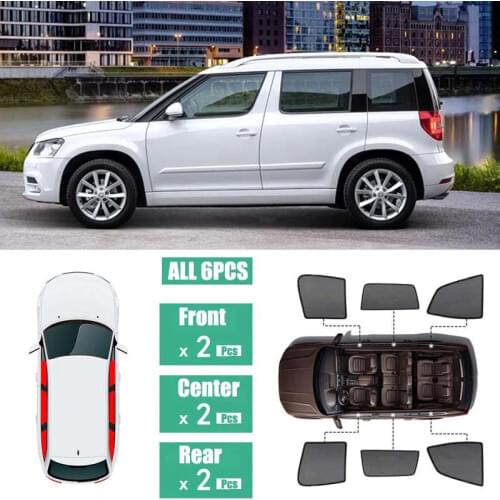 Side Windows Magnetic Sun Shade UV Protection Ray Blocking Mesh Visor Fit For Skoda Yeti 2009-2018