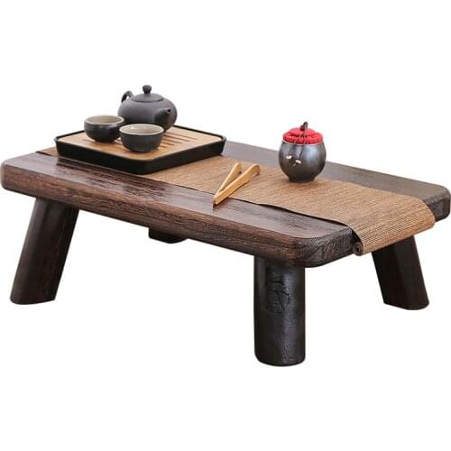 Small Japanese Tea Table Traditional Rectangle Paulownia Wood Asian Antique Furniture Living Room Low Floor Table For Dining