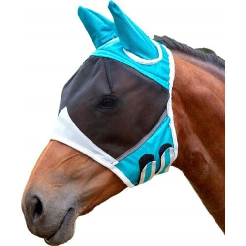Horse Fly Mask With Ears Breathable Anti Mosquito Face Cover Protection Horse Head Mask Care Accessories Equestrian Equipment