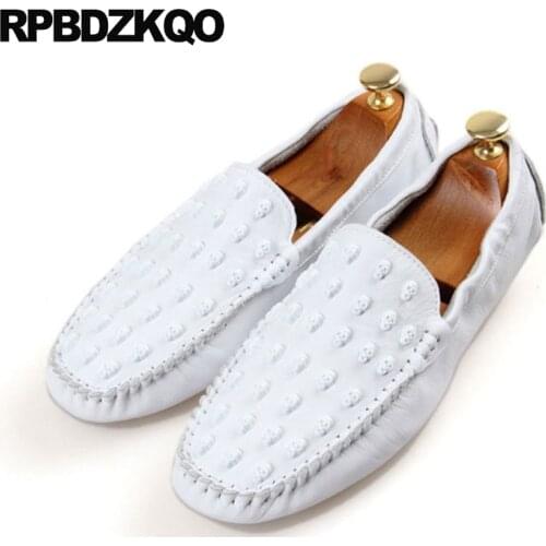 Rubber Soft Men Designer Leather Loafers New Skull Casual 2021 Slip On Genuine British Style Moccasins Shoes Real White Driving