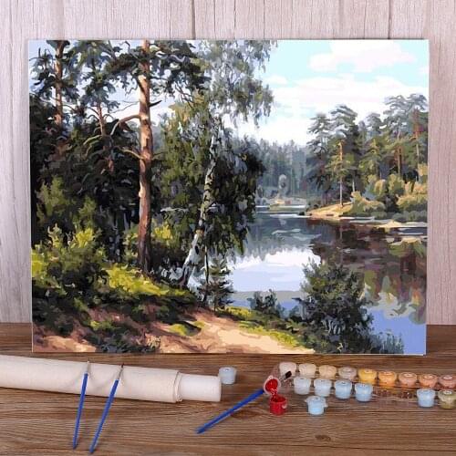 Landscape Coloring By Numbers Painting Package Oil Paints 40*50 Paiting By Numbers Wall Decoration Kids Drawing