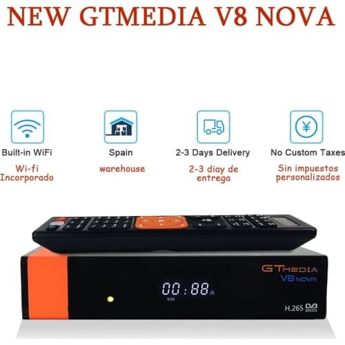 Receptor Gtmedia V8 Nova built-in WIFI power by freesat v8 super DVB-S2 satellite receiver support DVB S2 Same as V9 Super