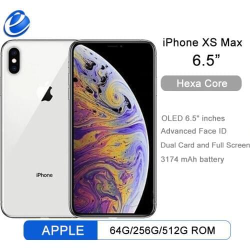 Unlocked Original iPhone XS Max 256G 6.5-inch RAM 4GB ROM 64GB/256GB Smartphone Phone With Dual Card and Full Screen