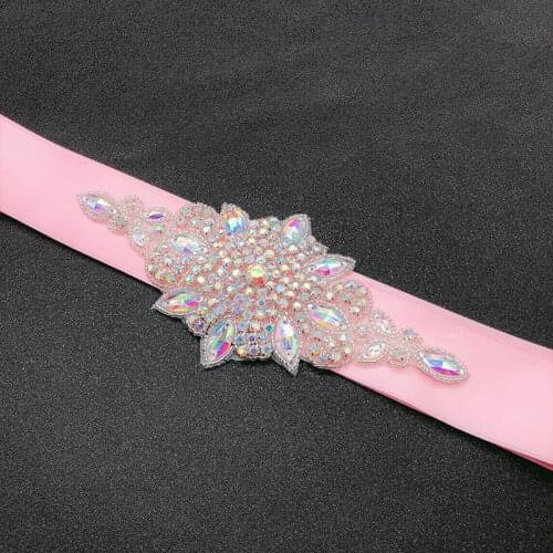 Wedding Sash Bridal Belts Braided Rhinestone Crystal Hairband for Bridal Grown/Formal Dress Women Dress Accessories B26