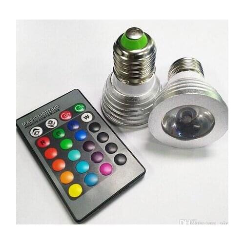 4W LED RGB Spotlight E27 16 Colors LED Light Bulb Lamp AC 85V 110V 220V 265V Lampada LED Spot Light with IR Remote Control