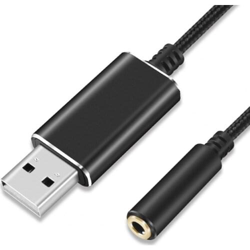 USB o Adapter External Sound Card with 3.5mm Headphone and Microphone Jack for Windows/Mac/Linux/Pc/Laptops/PS4