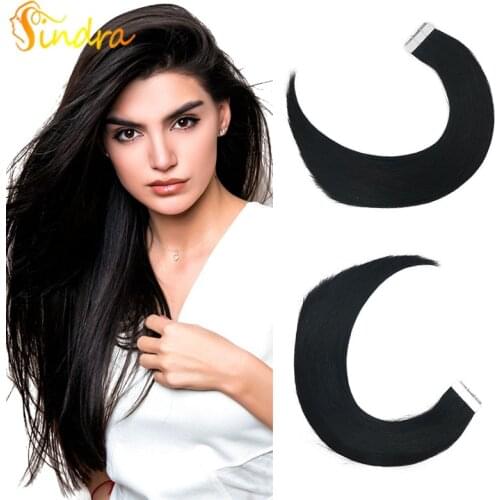 Sindra Tape In Human Hair Extensions Natual Color 100% Tape Hair Extensions Tape In Hair Real Remy hair