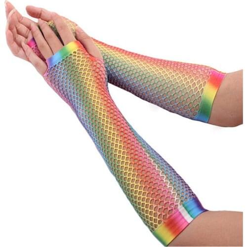 Women Female Mermaid Fish Scale Fingerless Csoplay Gloves Long Gloves Arm Sleeves Adult Halloween Fancy Party Costumes Accessory